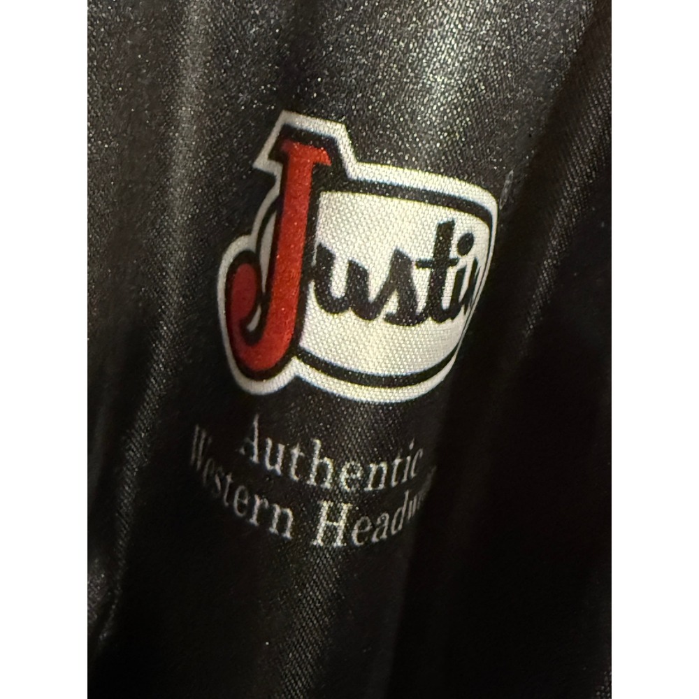 Justin XXX Western Wear Cowboy Hat Unisex 7 1/8th 57 Black Wool Cowgirl Buckle - Picture 10 of 15